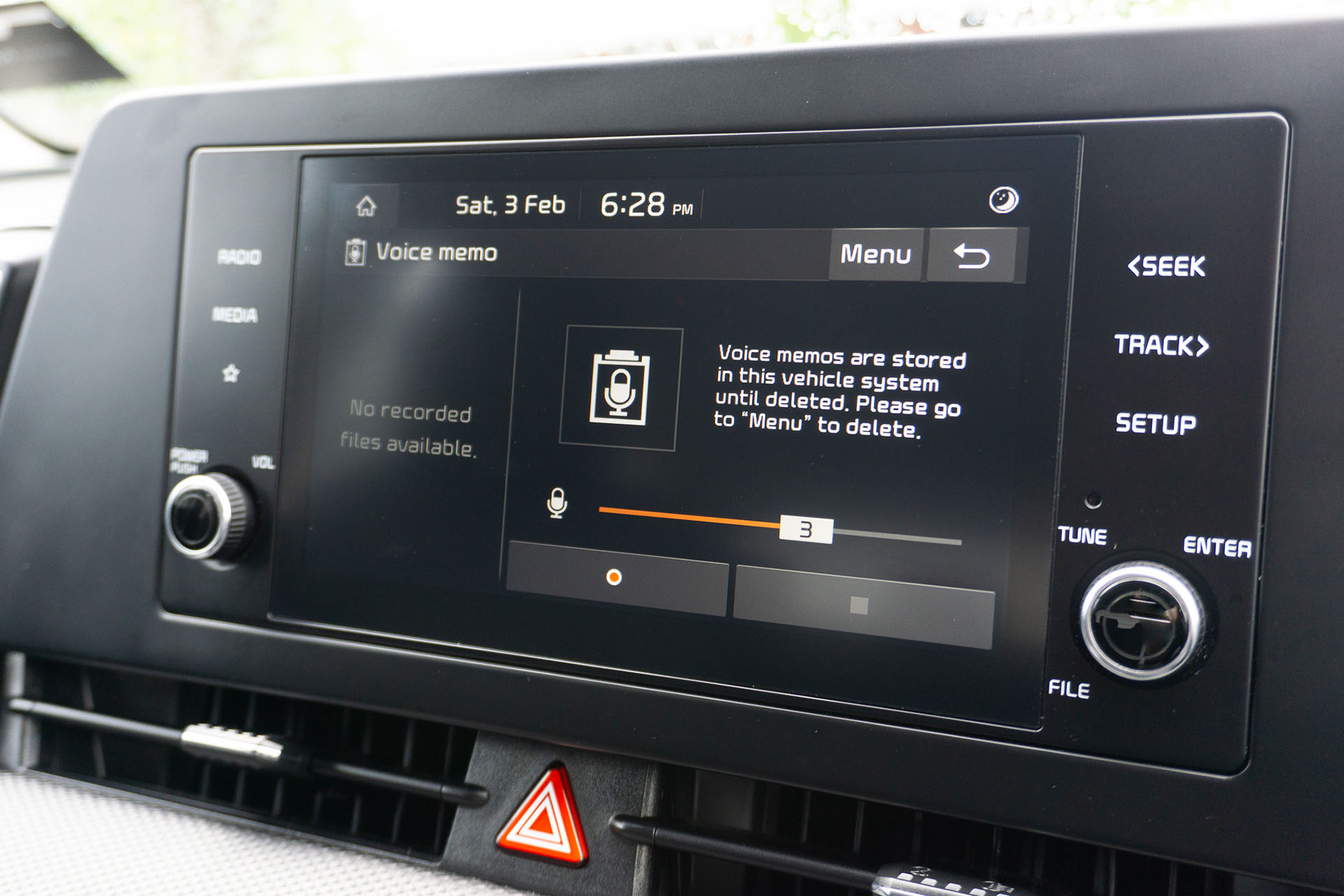 Voice Memo function in the Kia Sportage
