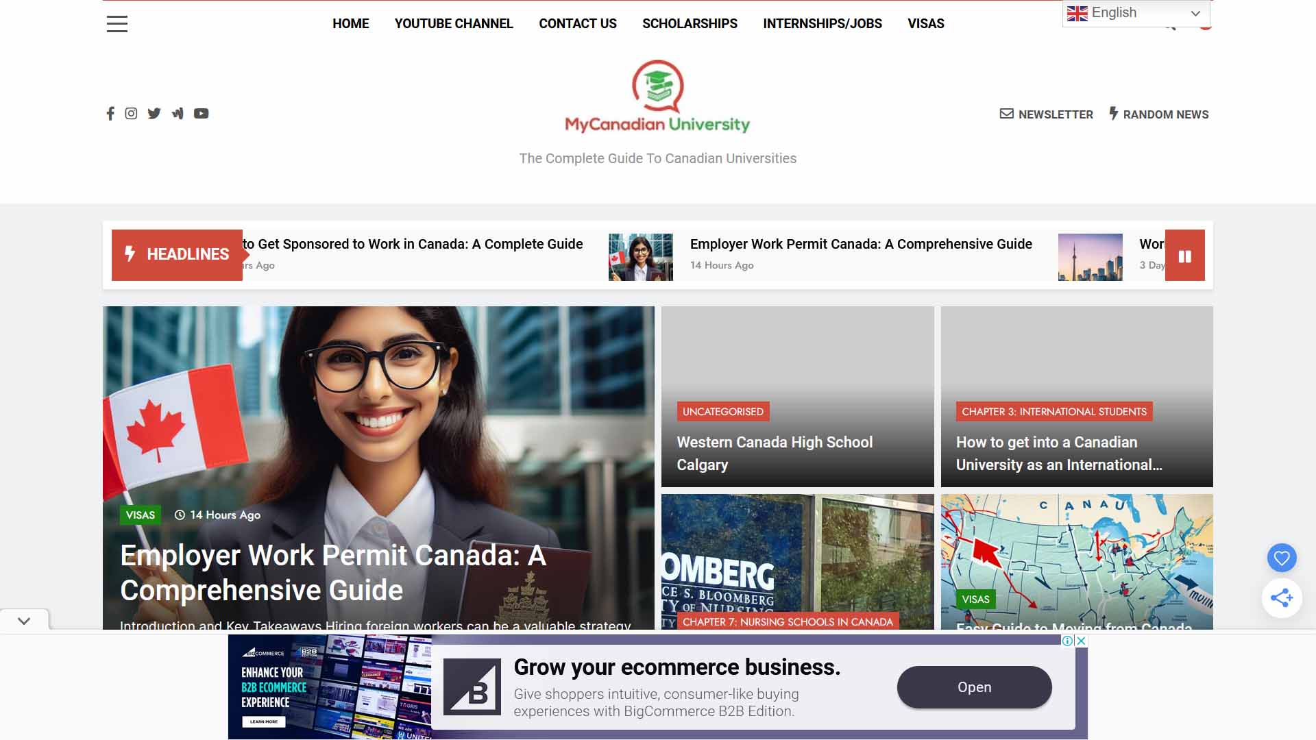 Spam website example: mycanadianuniversity