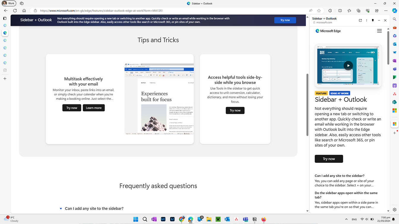 Microsoft Edge Sidebar