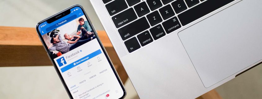 Mobile phone showing Facebook app.