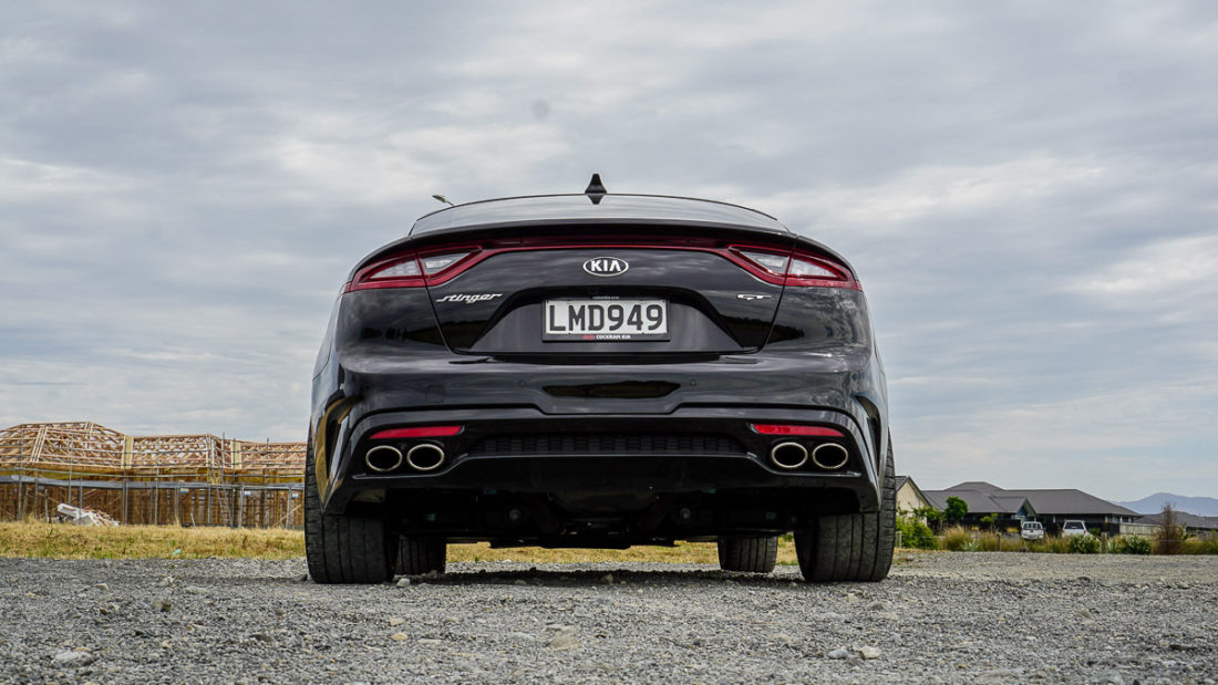 Black Kia Stinger GT rear