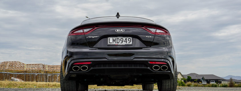Black Kia Stinger GT rear