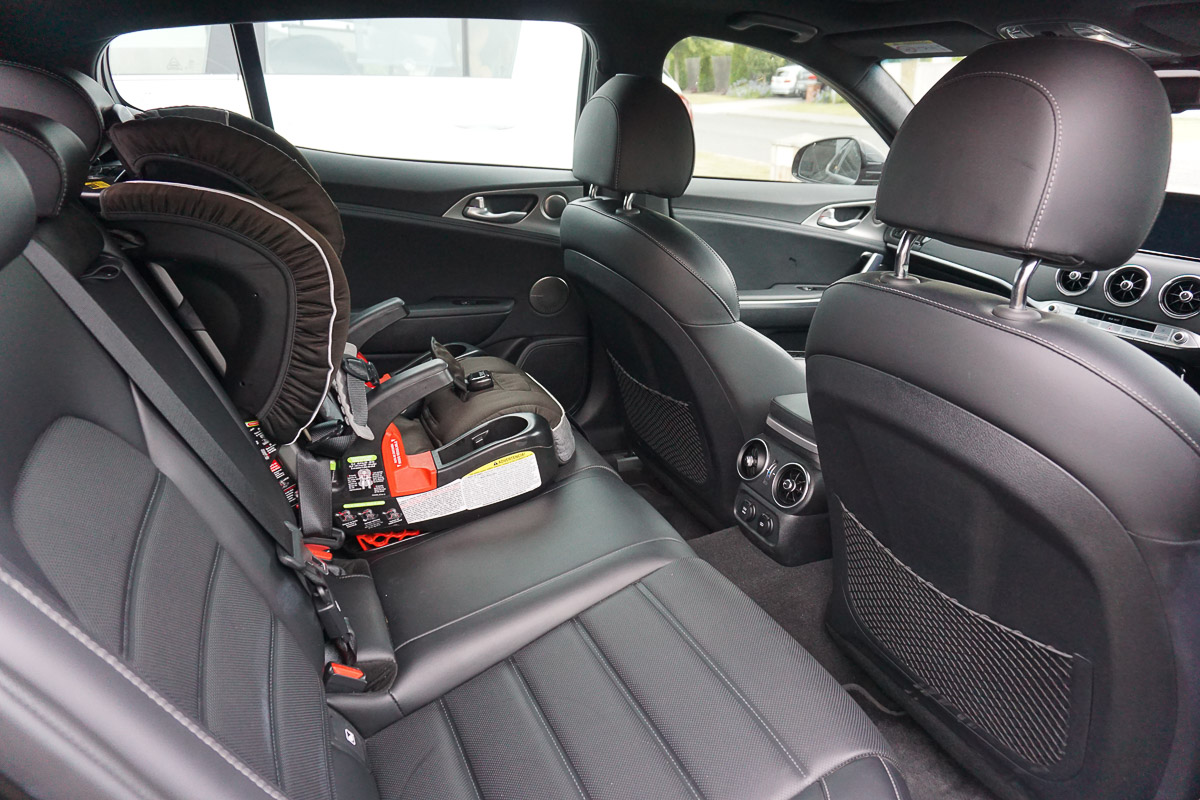 Kia Stinger GT rear seats for child car seat
