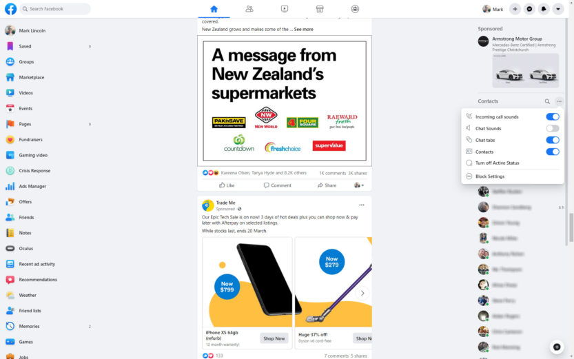 Facebook Feed in Normal Mode