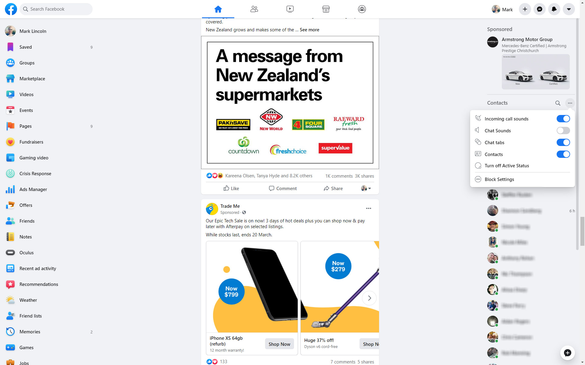 Facebook Feed in Normal Mode Facebook Feed in Normal Mode
