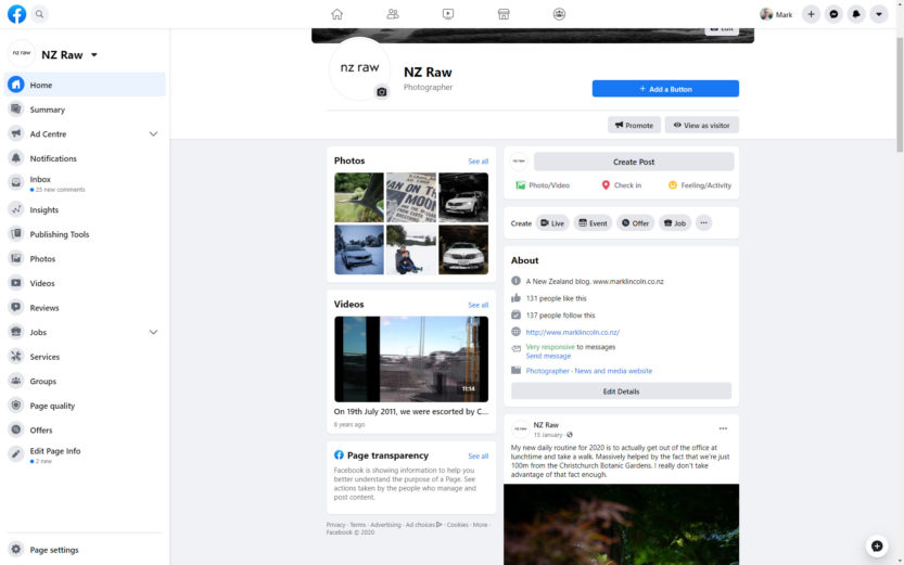 New Facebook Page Design