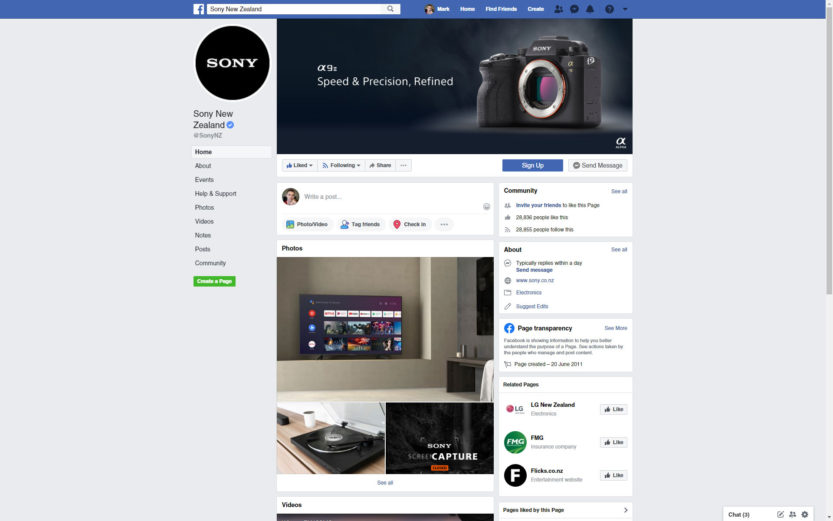 Old Facebook Page Design