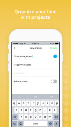 Toggl App Projects